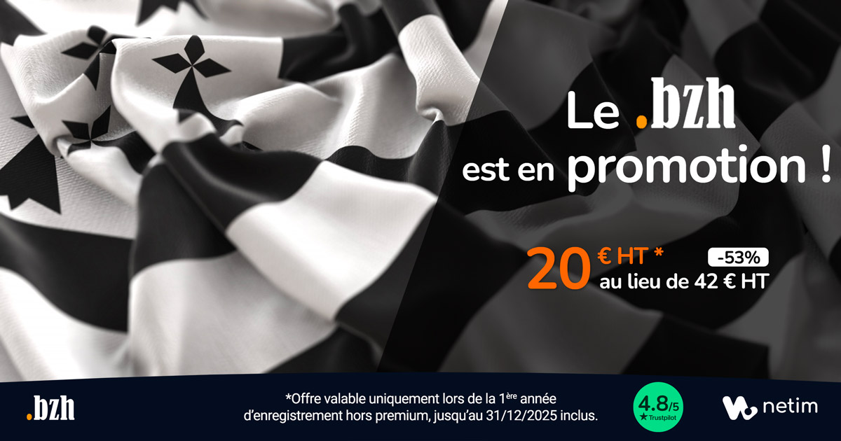 Promotion Black Friday Netim Extension .BZH