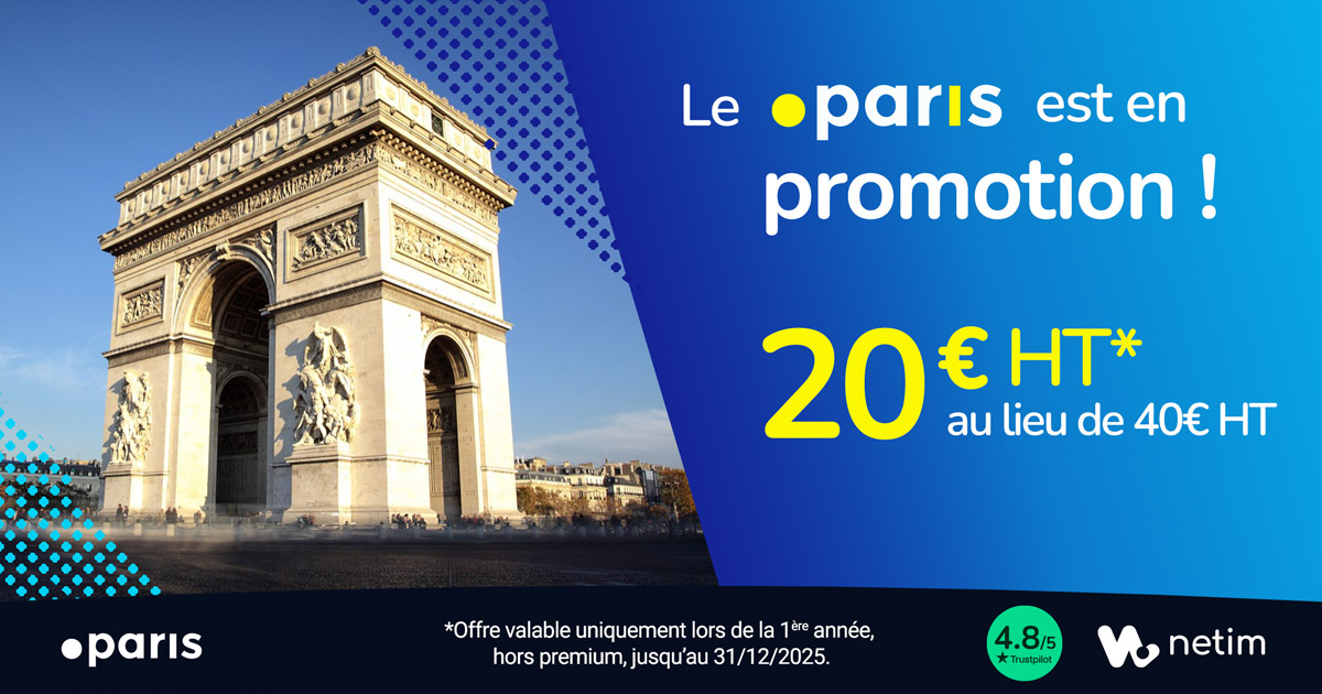 Promotion Black Friday Netim Extension .PARIS 