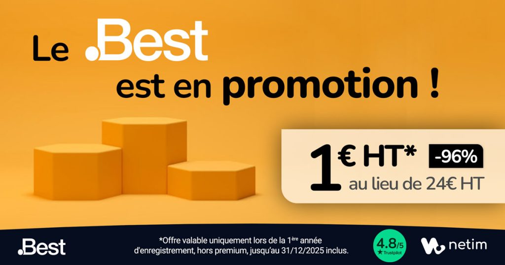Promotion Black Friday Netim Extension .BEST 