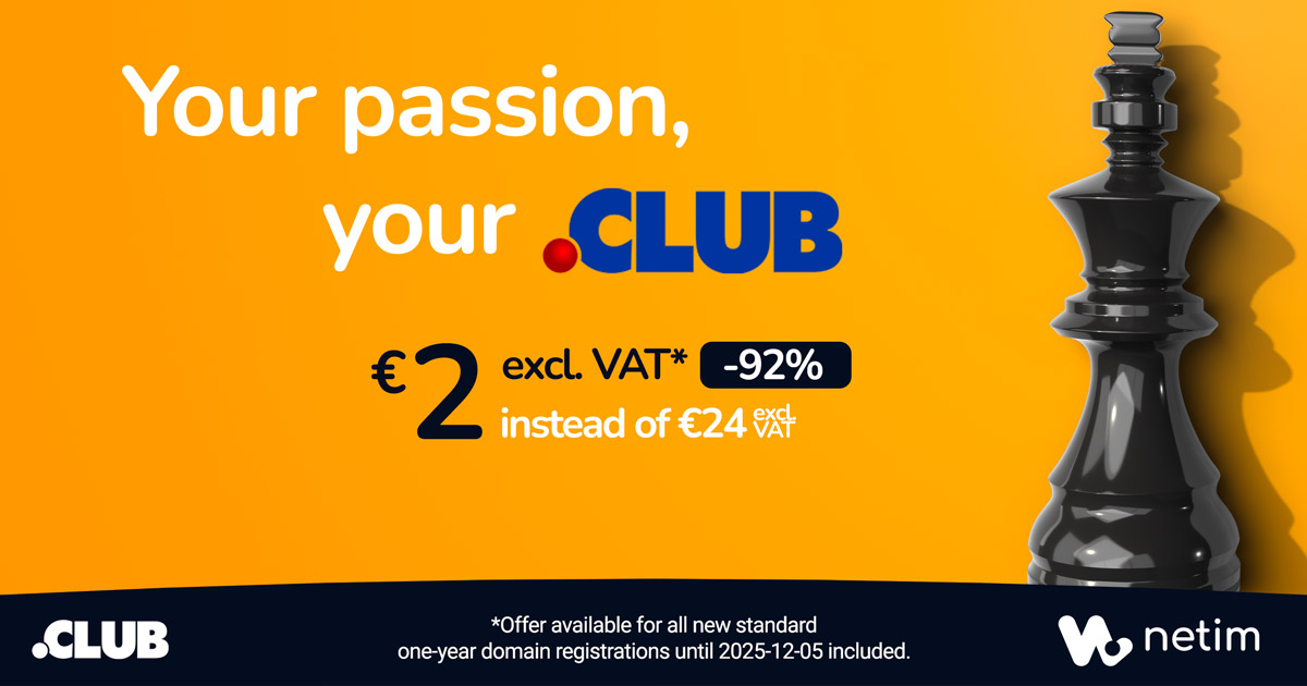 Black Friday Netim Special Offer .CLUB extension