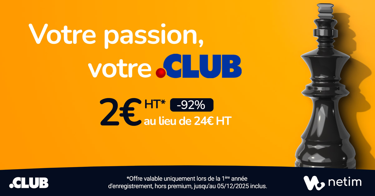 Promotion Black Friday Netim Extension .CLUB