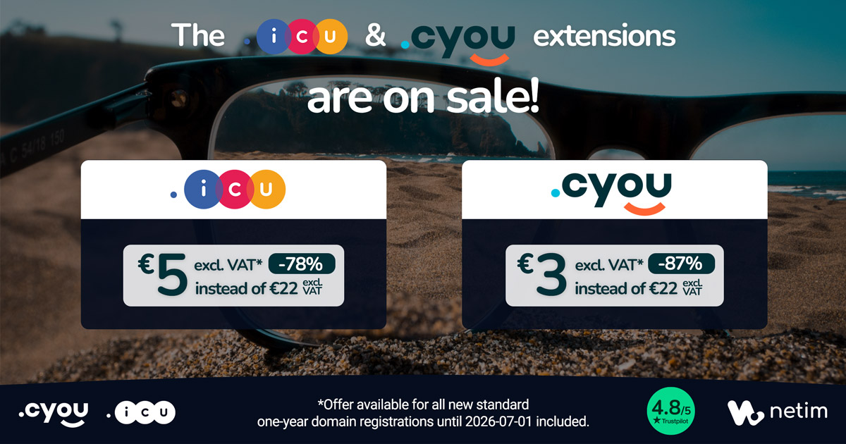 Special offer on .CYOU & .ICU