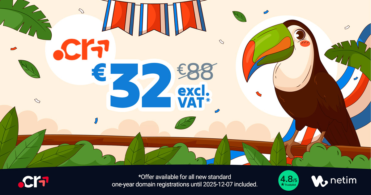 Black Friday Netim Special Offer .CR & .CO.CR extensions