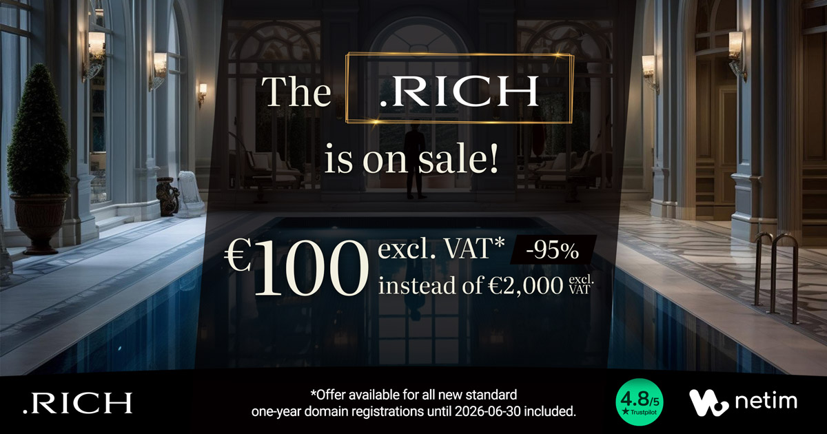 Special offer on .RICH
