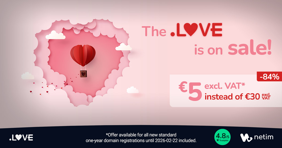 Special offer on .LOVE TLD