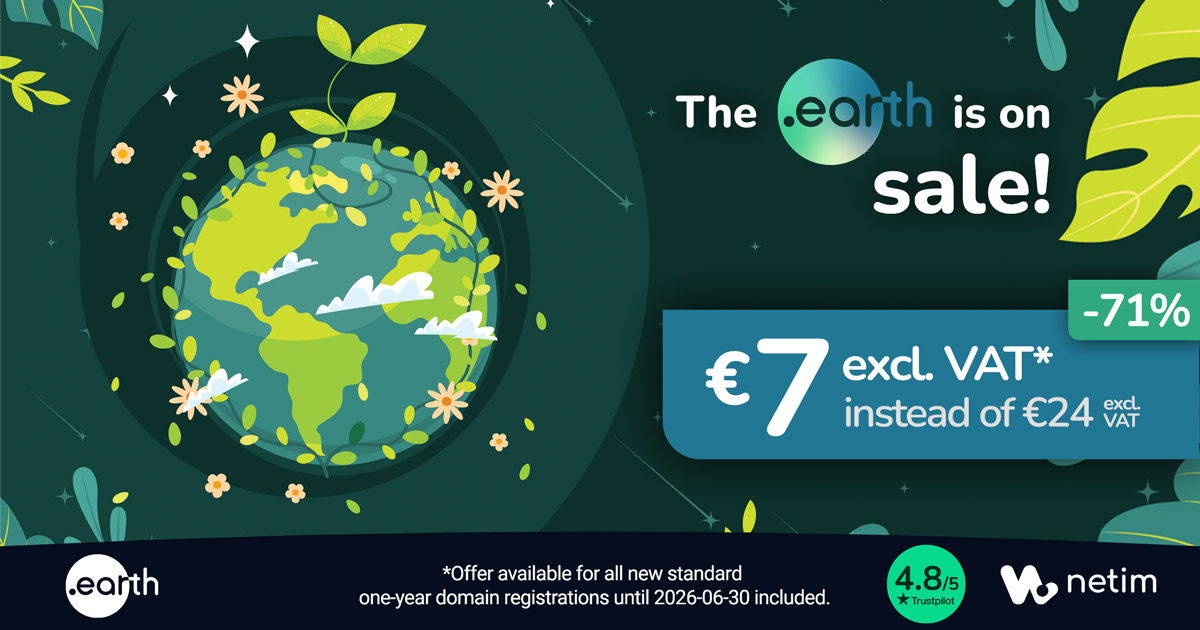 Special offer on .EARTH