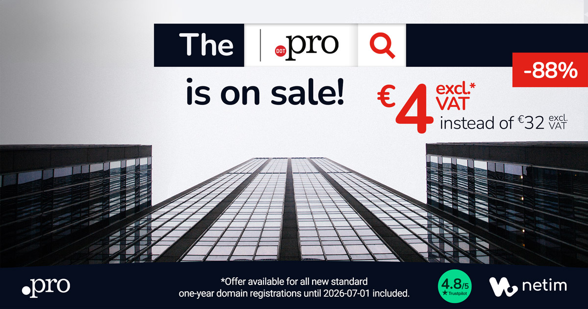 Special offer on .PRO