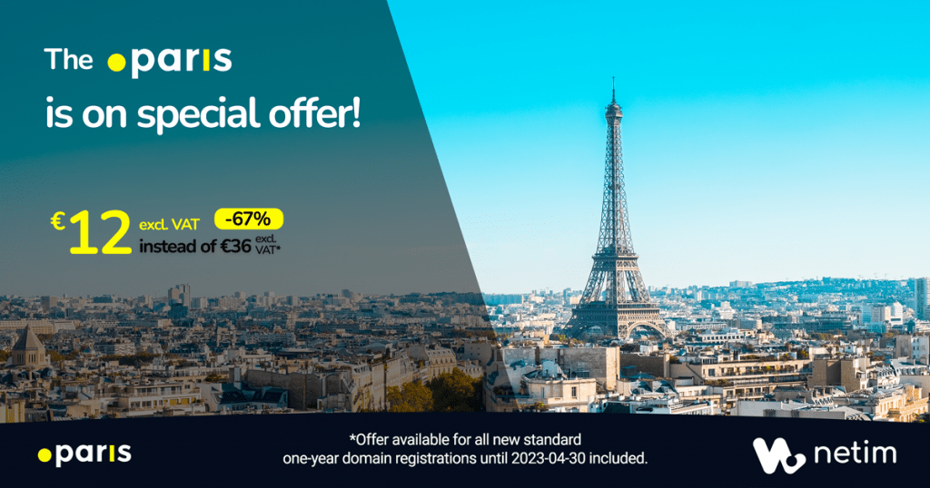 Paris domain name special offer