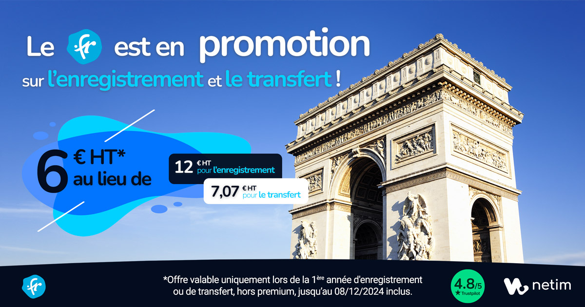 Extension .FR en promotion à 6€