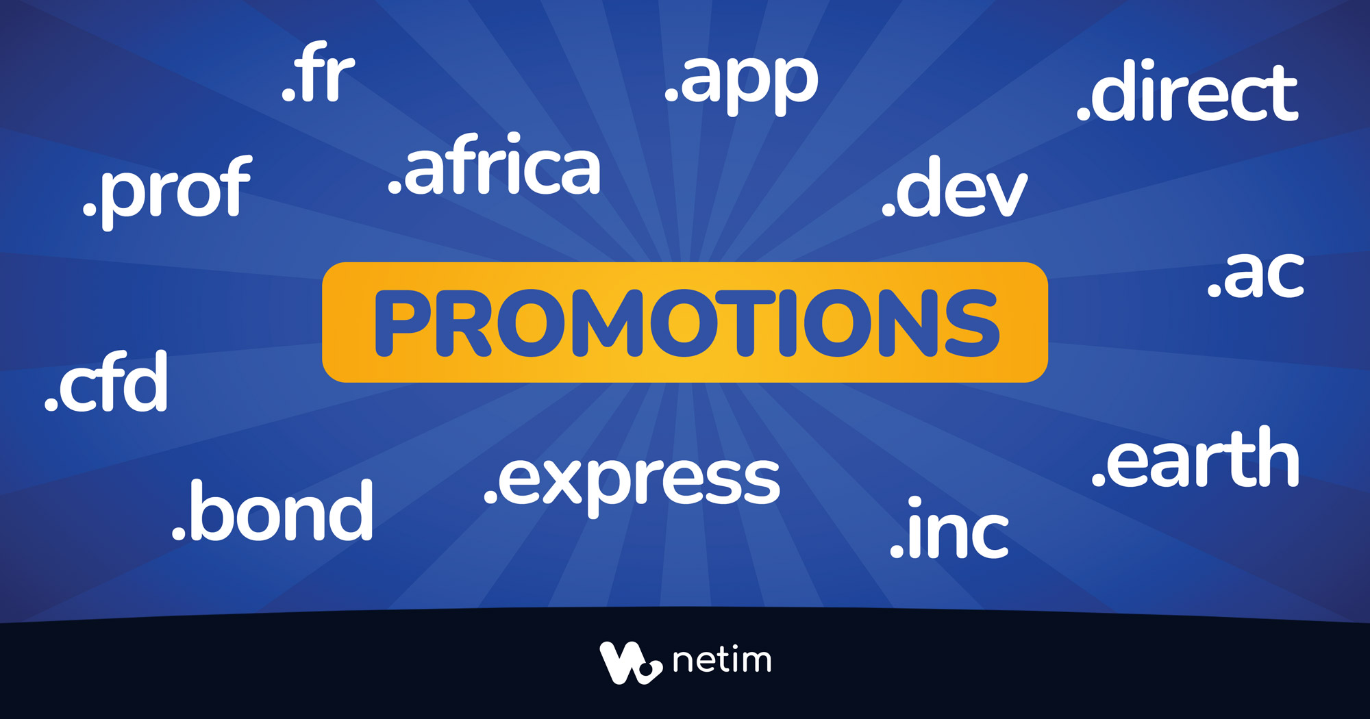 Noms de domaines en promotion chez Netim
