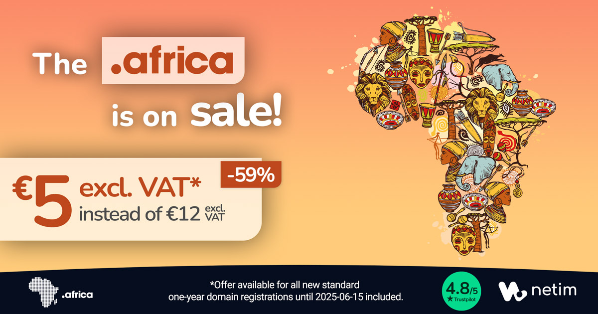 .AFRICA promotion: registration for €5 excl. VAT