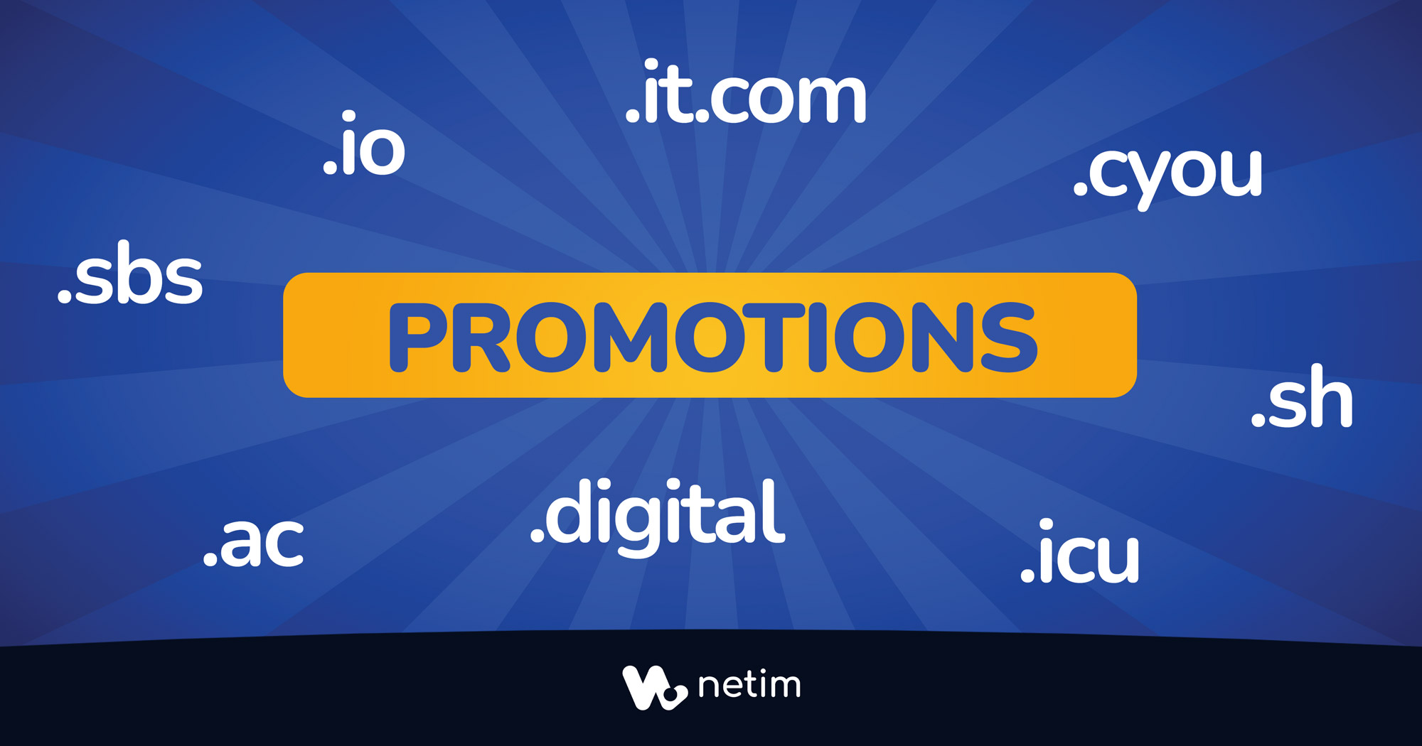 Noms de domaines en promotion chez Netim