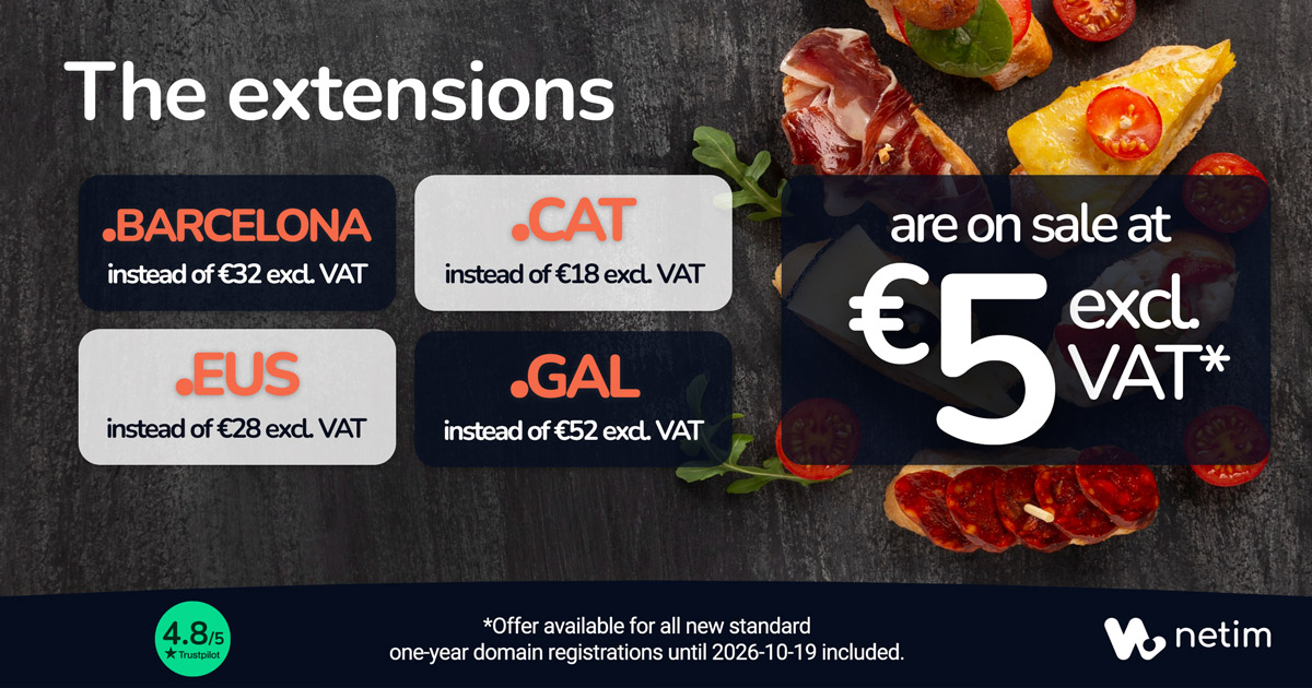 Special Offer on .BARCELONA .CAT .EUS .GAL