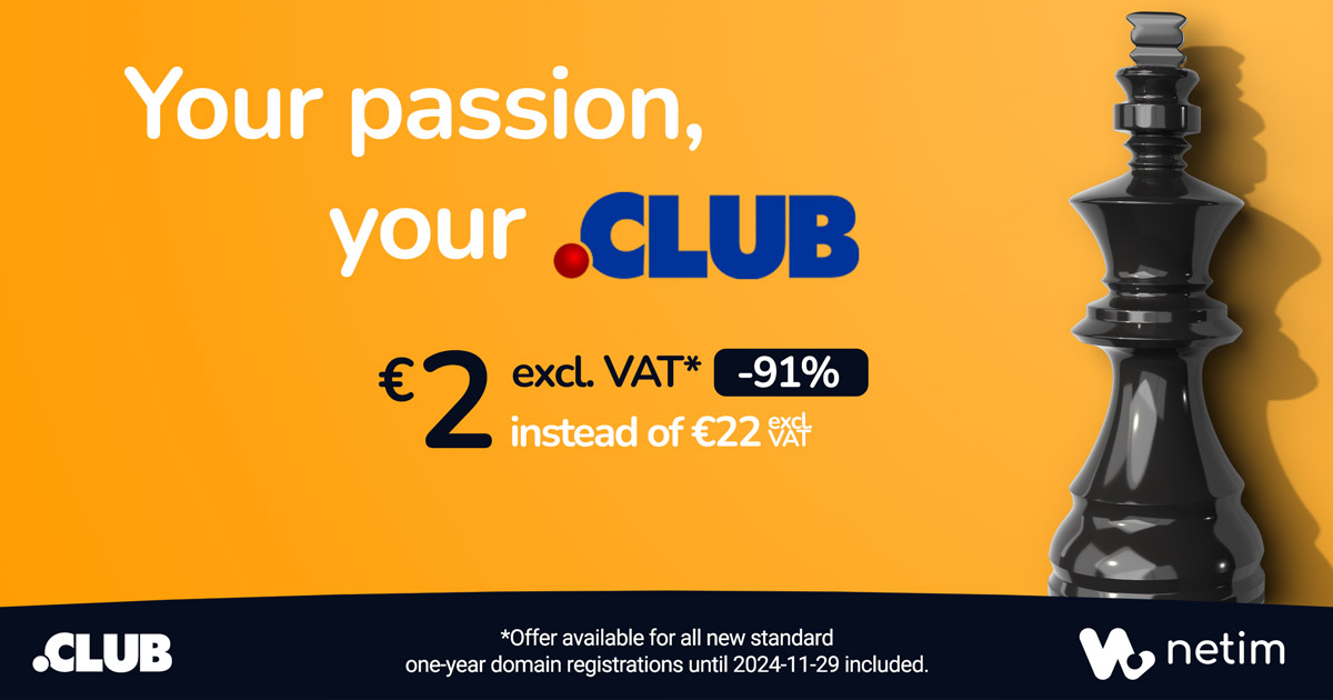 Netim Black Friday Deal: .CLUB Extension